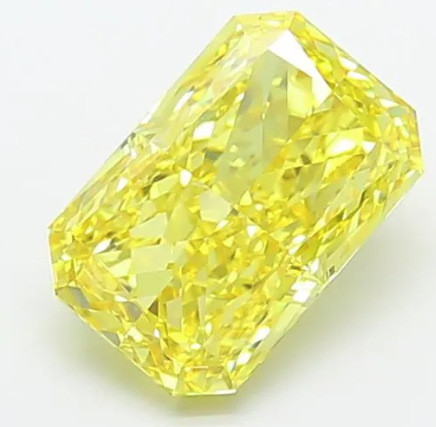 3.81ct Fancy Vivid Yellow VS1 Radiant
