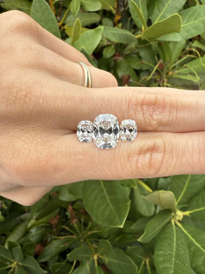 Antique Cushion 3 stone Suite