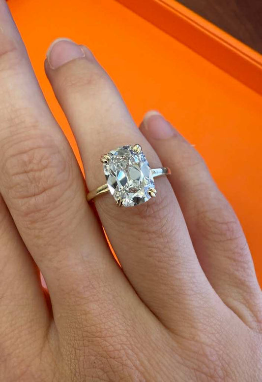 Antique Cushion Ring: 3.28 E VVS2