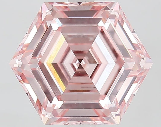 4.09 ct Intense Pink VS1 Hexagon