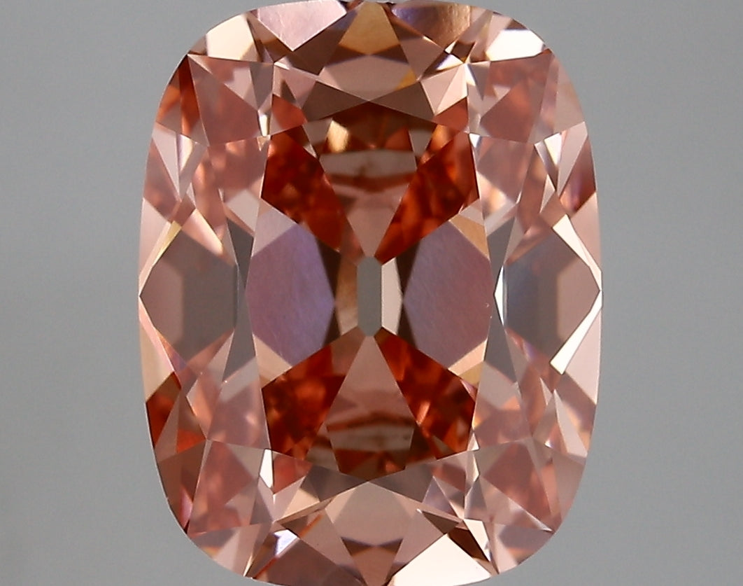 5.43 ct Fancy Vivid Pink VS1 Old Mine Cushion