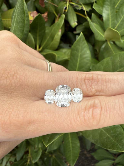 Antique Cushion 3 stone Suite