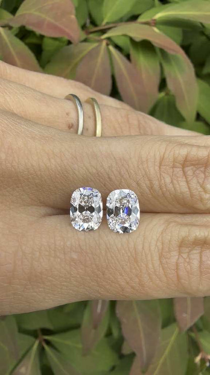 Antique Cushion Matched pair: 3.14ctw