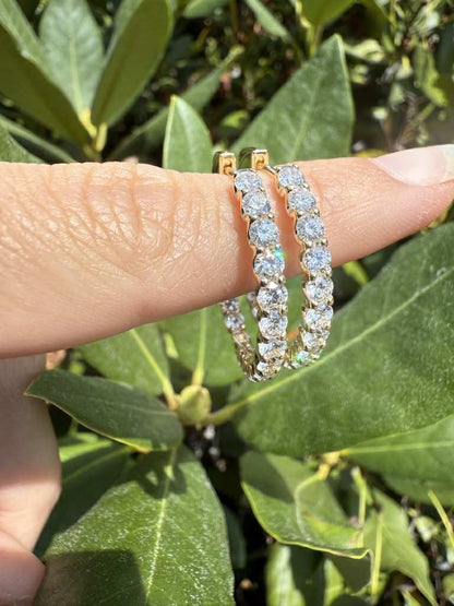 Inside-Out Hoops: 4.10ctw YG 23.5mm