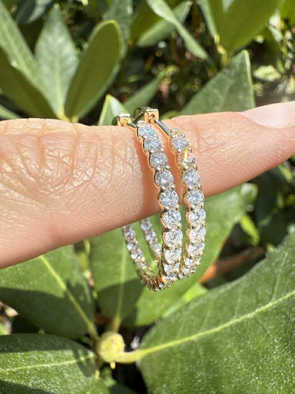 Inside-Out Hoops: 2.36ctw YG 23.5mm