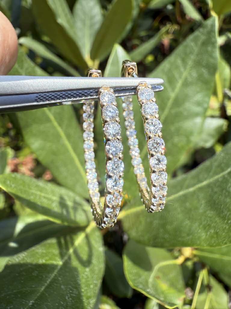 Inside-Out Hoops: 2.36ctw YG 23.5mm