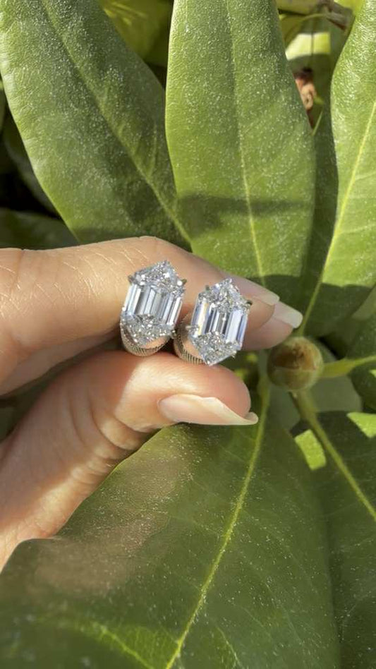 Elongated Hexagon Matched Pair: 2.5ctw