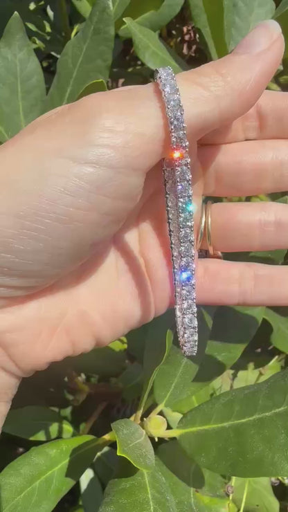 Tennis Bracelet: 7.29ctw 14k WG 7"