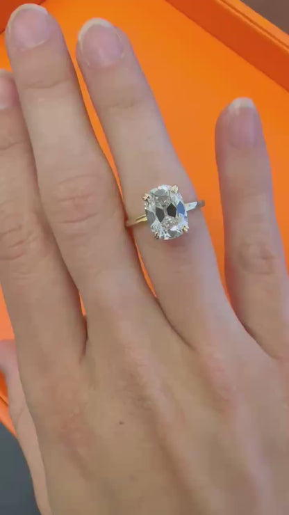 Antique Cushion Ring: 3.28 E VVS2